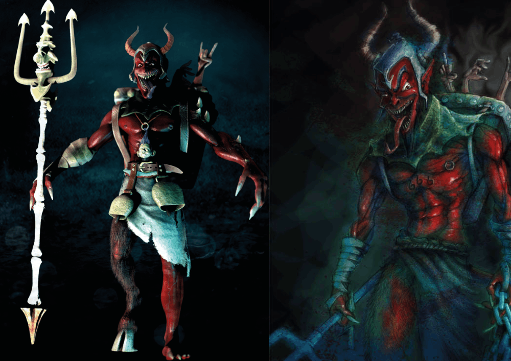 orangeworx scuplt game character krampus